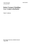 Radon transport modelling: User's guide to RnMod3d
