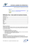 Reflec ction T Tool – – User guide e for te eacher rs/tra iners