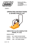 OPERATING INSTRUCTIONS & SPARE PARTS LIST