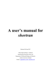A user's manual for shortran