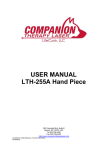 USER MANUAL LTH-255A Hand Piece