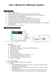 User manual for GSM alarm system