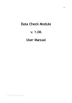 Data Check Module v. 1.06 User Manual