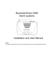 Business/Home GSM Alarm systems Installation and User Manual