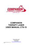 COMPANION THERAPY LASER USER MANUAL CTS-15