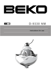 Beko D-9330 NM Instruction Manual