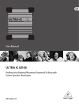 Behringer Ultra-G GI100 Owner's Manual