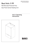 Baxi Solo 3 PF Owner's Manual
