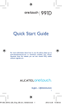 Alcatel OneTouch 991/991D Quick Start Manual