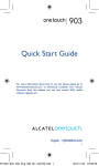 Alcatel OneTouch 903/903D Quick Start Manual