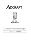 Admiral Craft WB-100 Owner's Manual