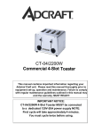 Admiral Craft CT-04/2200W Owner's Manual