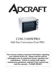 Admiral Craft COH-3100WPRO Owner's Manual