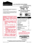 A.O. Smith FPSE-75 Owner's Manual