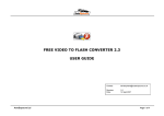 FREE VIDEO TO FLASH CONVERTER 2.3 USER GUIDE