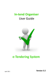 In-tend Organiser User Guide e-Tendering System