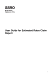 SSRO User Guide for Estimate Rates Claim Report