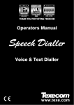 Speech Dialler Operators Manual