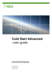 Cold Start Advanced -user guide - Department for Environment