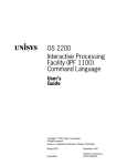 Interactive Processing Facility (IPF 1100) Command Language