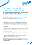 UK Parkinson's Audit 2015 - data entry tool user guide