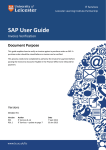SAP User Guide - University of Leicester
