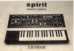 Crumar Spirit Owners Manual