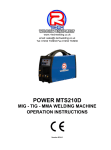 R-Tech MTS210D Mig Tig Arc Welder Owners Manual 2014