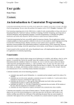 User guide An introduction to Constraint Programming