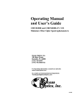 Operating Manual and User's Guide