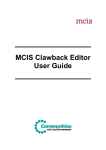 MCIS Clawback Editor User Guide