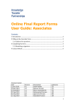 Online Final Report Forms User Guide: Associates