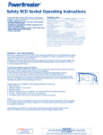 Safety RCD Socket Operating Instructions