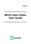 MCIS Claim Editor User Guide