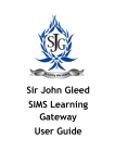 Sir John Gleed SIMS Learning Gateway User Guide