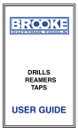 Drills Reamers Taps User Guide
