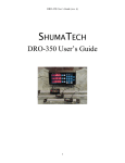 SHUMATECH DRO-350 User's Guide