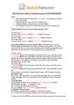 Quick Start User Guide to Programming your Orchid KS308