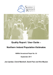 Quality Report / User Guide – Northern Ireland Population Estimates