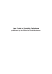User Guide to Disability Definitions