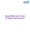 QuartzWeb User Guide IV Report Submission