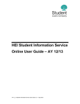 HEI Student Information Service Online User Guide – AY 12/13