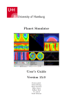 University of Hamburg Planet Simulator User's Guide Version