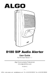 Algo 8180 SIP Audio Alerter User Guide