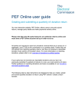 PEF Online user guide - Electoral Commission