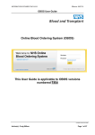 Online Blood Ordering System (OBOS) This User Guide is