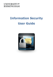 Information Security User Guide - University of Birmingham Intranet