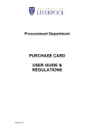 PURCHASE CARD USER GUIDE & REGULATIONS