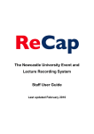 The Newcastle University Event and Lecture Recording System Staff