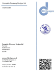 Complete Driveway Designs Ltd User Guide